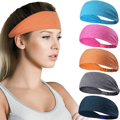 SweatShield Pro – 5-Pack Elastic Sports Headbands for Men & Women (Non-Slip Wicking Sweatbands)