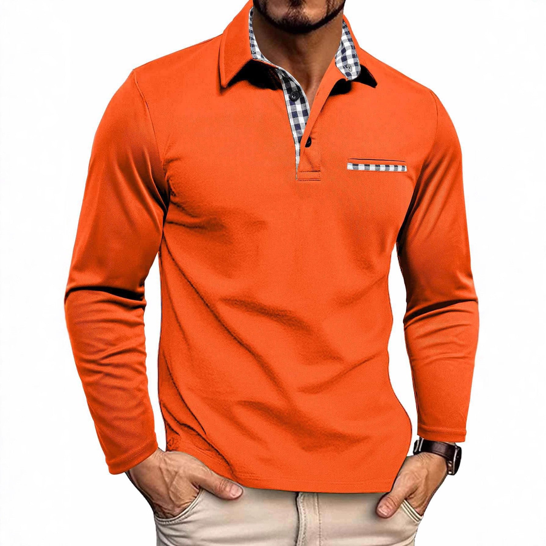 UrbanCollar Polo – Men’s Long Sleeve Casual T-Shirt with Classic Polo Design