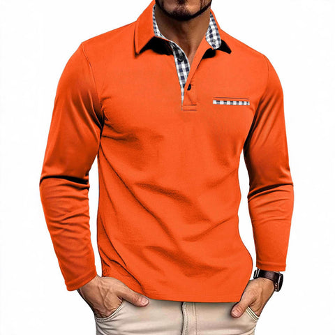 UrbanCollar Polo – Men’s Long Sleeve Casual T-Shirt with Classic Polo Design